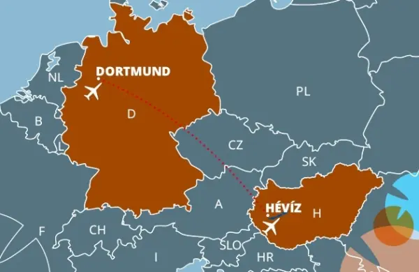 Fluglinie von Dortmund nach Hévíz